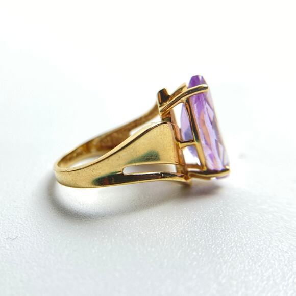 10K Yellow Gold Lavender Quartz Marquise Ring | Size 5 - Picture 9 of 16